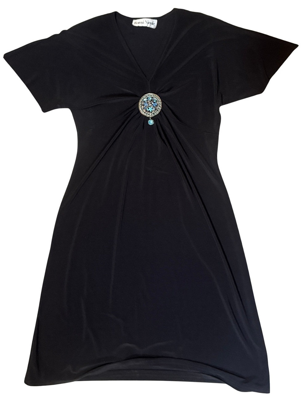 Vtg 90’d Ronni Nicole Classic Black Short Sleeve Dress